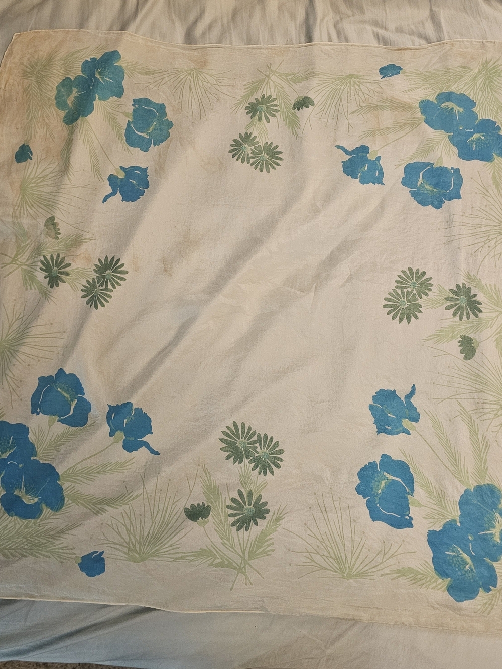 Vintage 1950s Scarves by Vera Pure Silk Scarf Watercolor Floral-As Is